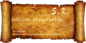 Sárai Krisztián névjegykártya